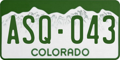 CO license plate ASQ043