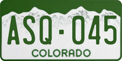 CO license plate ASQ045