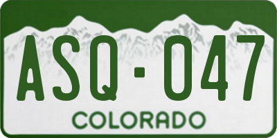 CO license plate ASQ047