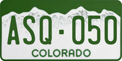 CO license plate ASQ050