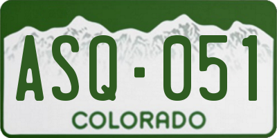 CO license plate ASQ051