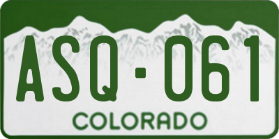 CO license plate ASQ061