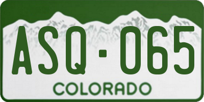 CO license plate ASQ065