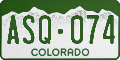 CO license plate ASQ074