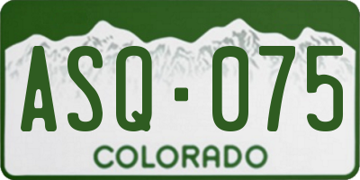 CO license plate ASQ075
