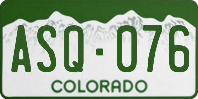 CO license plate ASQ076