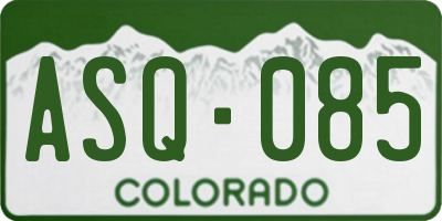 CO license plate ASQ085