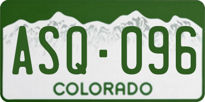 CO license plate ASQ096