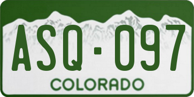 CO license plate ASQ097