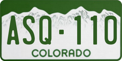 CO license plate ASQ110