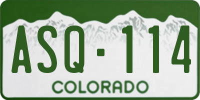 CO license plate ASQ114