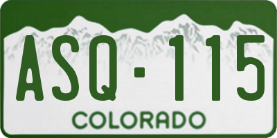 CO license plate ASQ115