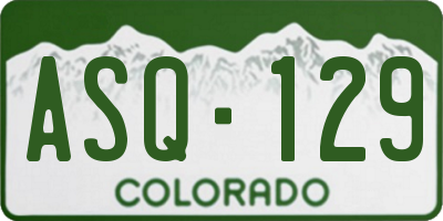 CO license plate ASQ129