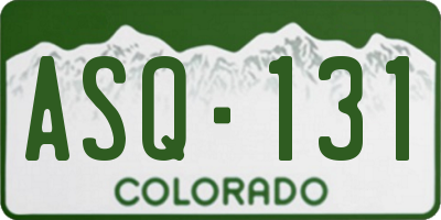 CO license plate ASQ131