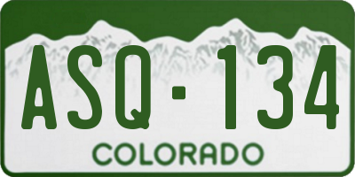 CO license plate ASQ134