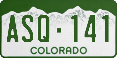 CO license plate ASQ141