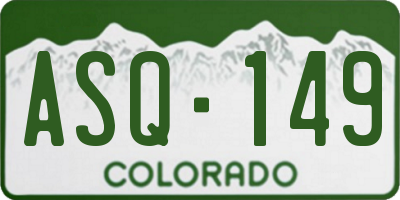 CO license plate ASQ149
