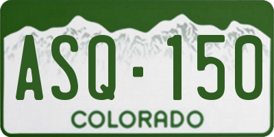 CO license plate ASQ150