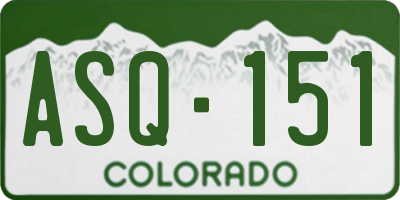 CO license plate ASQ151