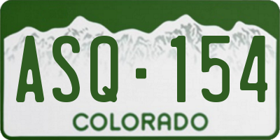 CO license plate ASQ154