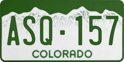 CO license plate ASQ157