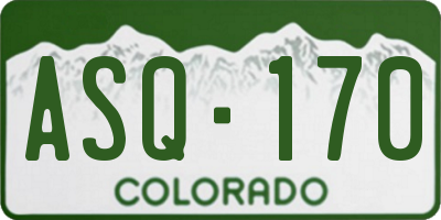 CO license plate ASQ170