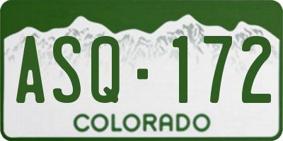 CO license plate ASQ172