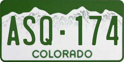 CO license plate ASQ174