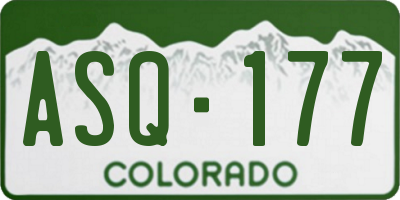 CO license plate ASQ177