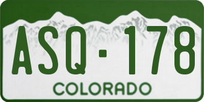 CO license plate ASQ178