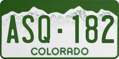 CO license plate ASQ182