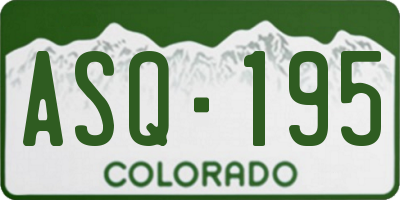 CO license plate ASQ195