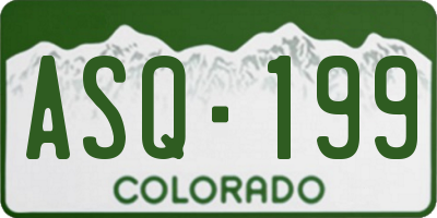 CO license plate ASQ199