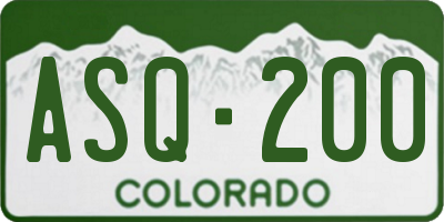 CO license plate ASQ200