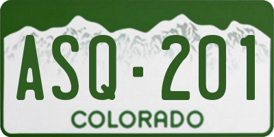 CO license plate ASQ201