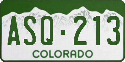 CO license plate ASQ213