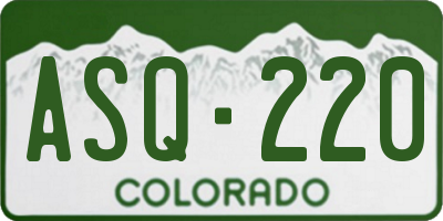 CO license plate ASQ220