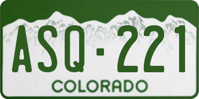 CO license plate ASQ221