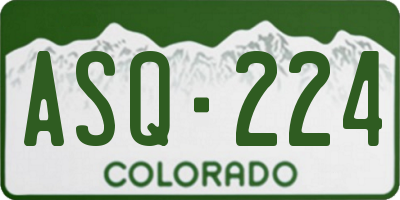 CO license plate ASQ224