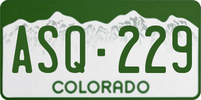 CO license plate ASQ229
