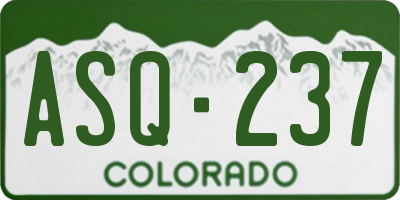 CO license plate ASQ237