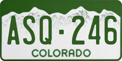 CO license plate ASQ246
