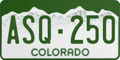 CO license plate ASQ250