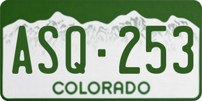 CO license plate ASQ253