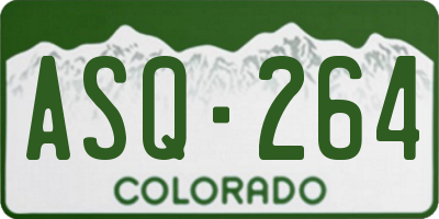 CO license plate ASQ264