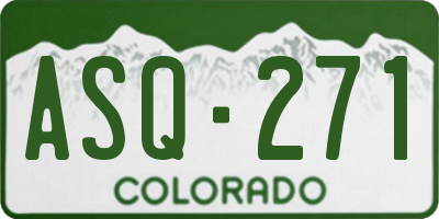 CO license plate ASQ271