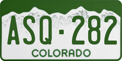 CO license plate ASQ282