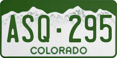 CO license plate ASQ295