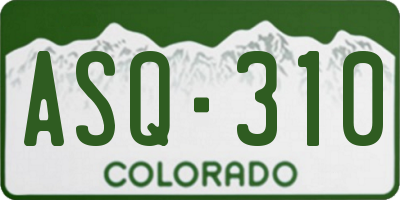 CO license plate ASQ310