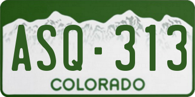 CO license plate ASQ313